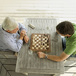 Two men playing a game of chess